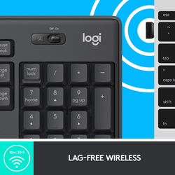 Logitech MK295 Wireless English Keyboard and Mouse Combo Set, Graphite Black