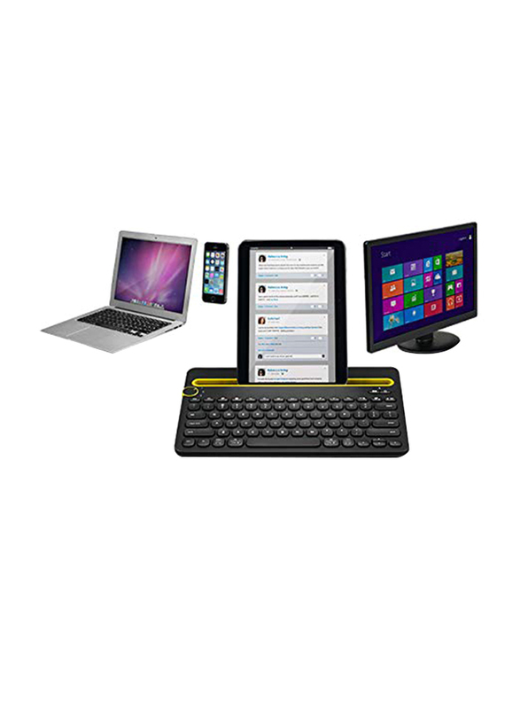 لوجيتك K480 لوحة مفاتيح إنجليزية متعددة الأجهزة تعمل بالبلوتوث ، أسود