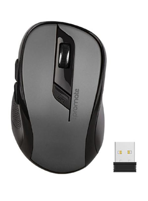 Promate Clix-7 2.4Ghz Wireless Optical Mouse, Black