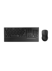 Rapoo X1960 Wireless English/Arabic Keyboard and Mouse, Black