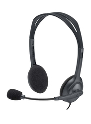 Logitech H111 Stereo 3.5 mm Jack On-Ear Noise Cancelling Headset, Black
