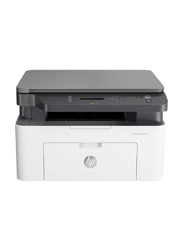 HP LaserJet MFP M135W Mono Black and White Laser Multifunction Printer, White/Black