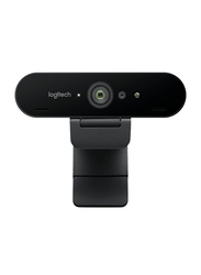 Logitech Brio 4K Ultra HD Webcam, with Right Light 3 and HDR, Black