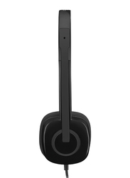 Logitech H151 3.5mm Jack Stereo On-Ear Noise Cancelling Headset with Mic, Black