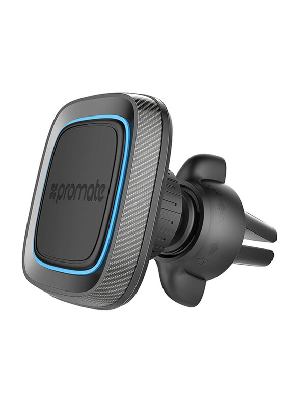 

Promate AirGrip Magnetic AC Vent Car Phone Cradle Mount for Apple iPhone X, Samsung S9, S9+, and OnePlus 5T, Black