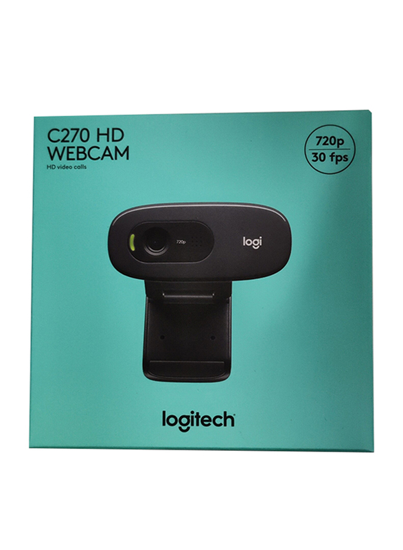 Logitech C270 HD Desktop Webcam, Black