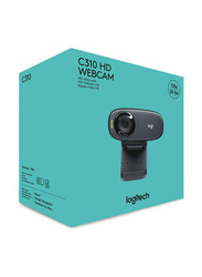 Logitech C310 USB HD Webcam, Black