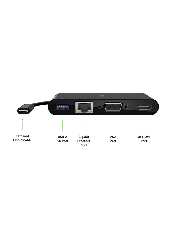 Belkin USB Type-C Multimedia Adapter, Black