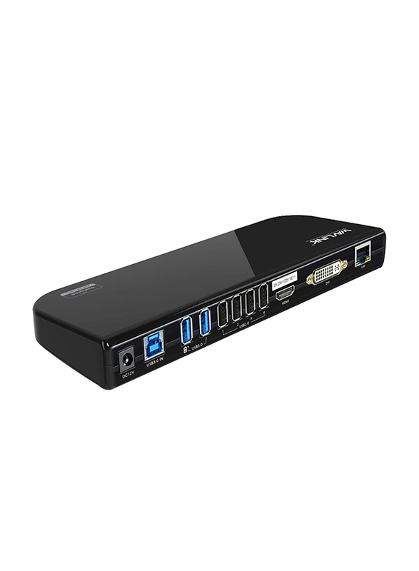 Wavlink Dual-Display 2K USB 3.0 Docking Station, Black