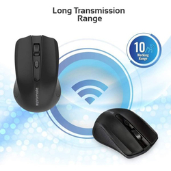 Promate Clix-8 Ergonomic Wireless Optical Mouse, Black