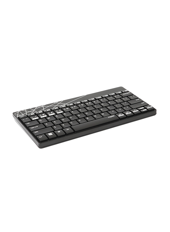 Rapoo 8000M Wireless English/Arabic Keyboard and Mouse Combo Set, Black