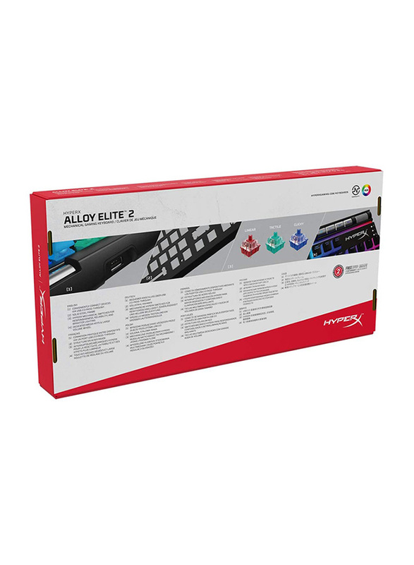 HyperX Alloy Elite 2 Wired Mechanical Gaming English Keyboard, HKBE2X-1X-US/G, Black