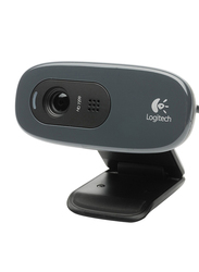 Logitech C270 720 HD Video Calling and Recording Webcam, 960-001063, Black