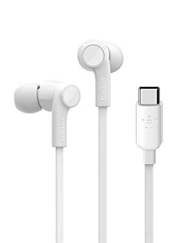 Belkin Rockstar USB-C In-Ear Headphones, White
