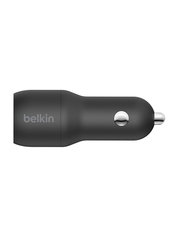 Belkin Boost Charge Dual USB-A Car Charger, 24W, Black