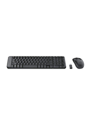 لوجيتك MK220 مجموعة لوحة مفاتيح وماوس لاسلكية إنجليزية ، أسود