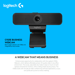 Logitech C925e 1080P HD Video Calling Business Webcam for Notebook/Laptop/LCD Monitor, Black