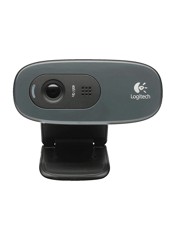 Logitech C270 720 HD Video Calling and Recording Webcam, 960-001063, Black