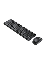 لوجيتك MK220 مجموعة لوحة مفاتيح وماوس لاسلكية إنجليزية ، أسود