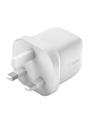 Belkin Boost Charge UK Wall Charger, 30W, White