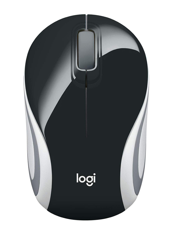 Logitech M187 USB Wireless Optical Mini Mouse, Black/White