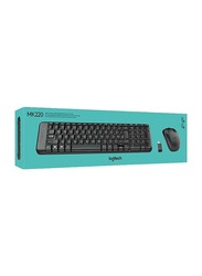 Logitech Mk220 Wireless English/Arabic Keyboard and Mouse Combo Set, Black