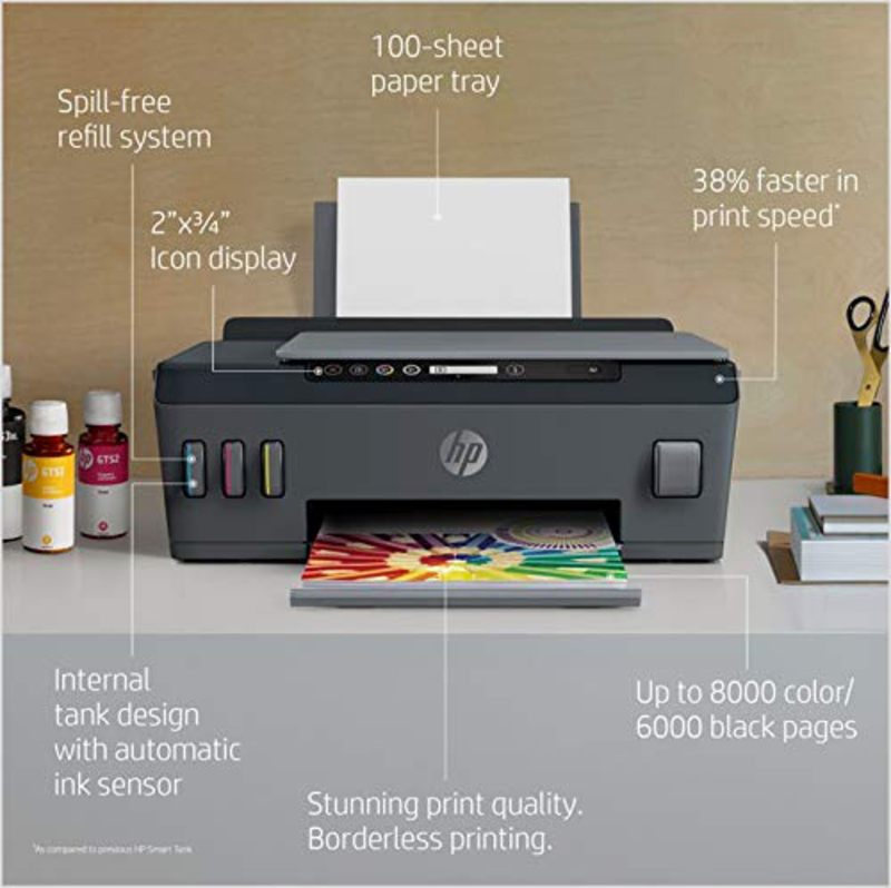HP Smart Tank 500 All-in-One Printer, Black
