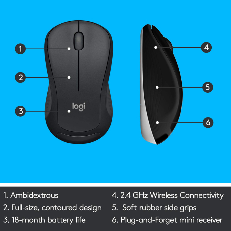 لوجيتك Mk540 مجموعة لوحة مفاتيح وماوس لاسلكية متقدمة باللغة الإنجليزية ، أسود