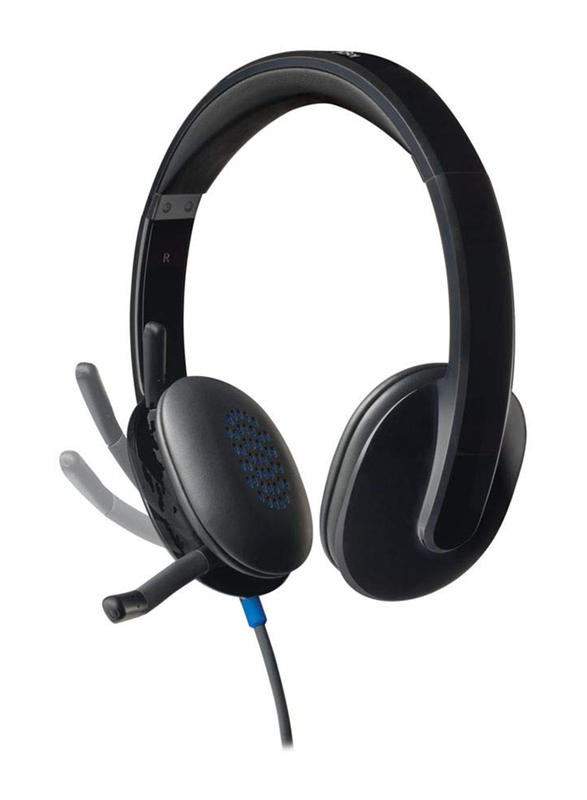 Logitech H540 USB Cable On-Ear Noise Cancelling Stereo Headset with Mic, Black