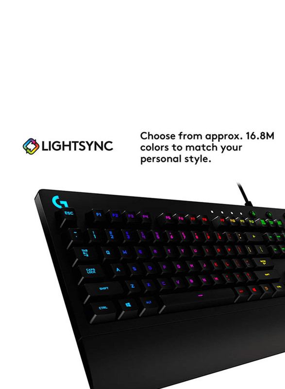 Logitech G213 Prodigy USB English RGB Gaming Keyboard, Black
