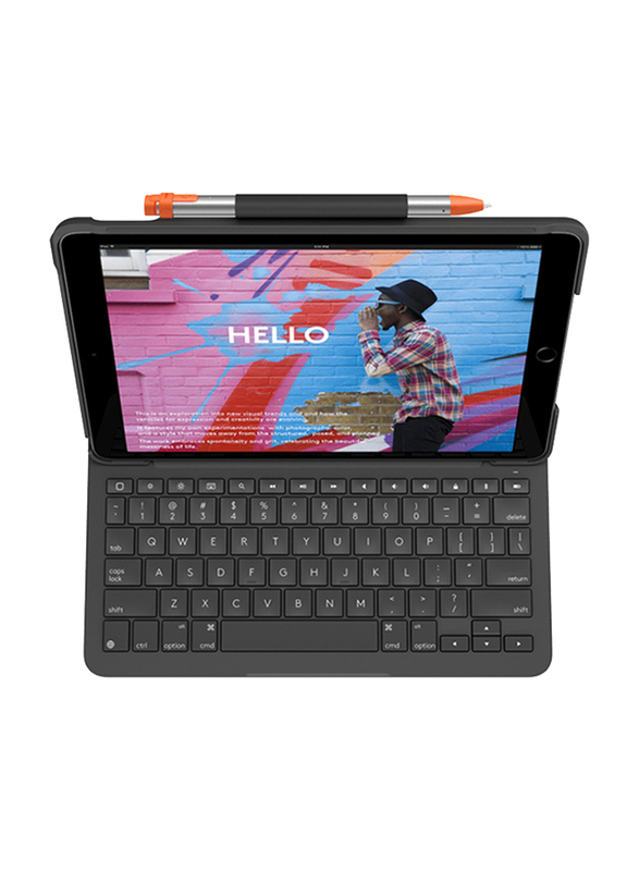 Logitech Apple iPad Air (3rd Generation) Slim Folio English Keyboard Tablet Case Cover, Graphite Black