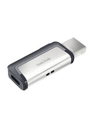 SanDisk 128GB OTG Dual Drive USB Type-C Flash Drive, Black/Silver