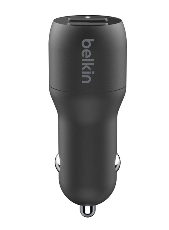 Belkin Boost Charge Dual USB-A Car Charger, 24W, Black
