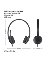 Logitech H340 USB On-Ear Noise Cancelling Headset with Microphone, Black