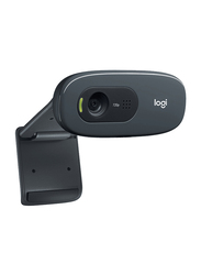 Logitech C270 HD Webcam, Black