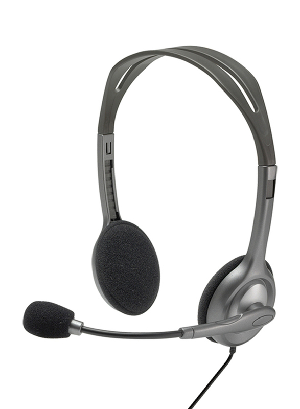 

Logitech H110 3.5mm Jack On-Ear Noise Cancelling Stereo Headset, Grey