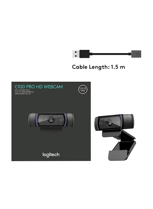 Logitech C920 Pro Webcam, Black