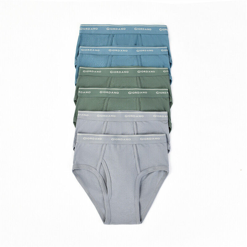 

Giordano 6-Piece Classic Briefs for Men, Blue, Small