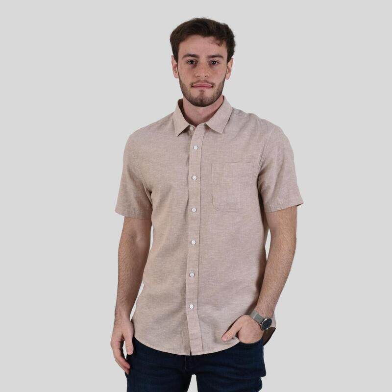 

Giordano Men's Cotton Linen Short Sleeve Shirt