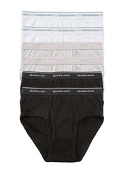 Giordano 6-Piece Solid Classic Briefs Underwear Set for Men, White/Grey/Black, Extra Large