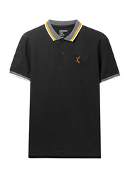 Giordano Deer Polo Shirt for Men, Small, Signature Black