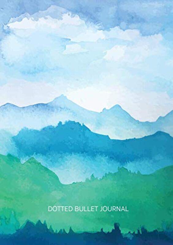 

Watercolor Blue and Green Hills Dotted Bullet Journal by Blank Classic-Paperback
