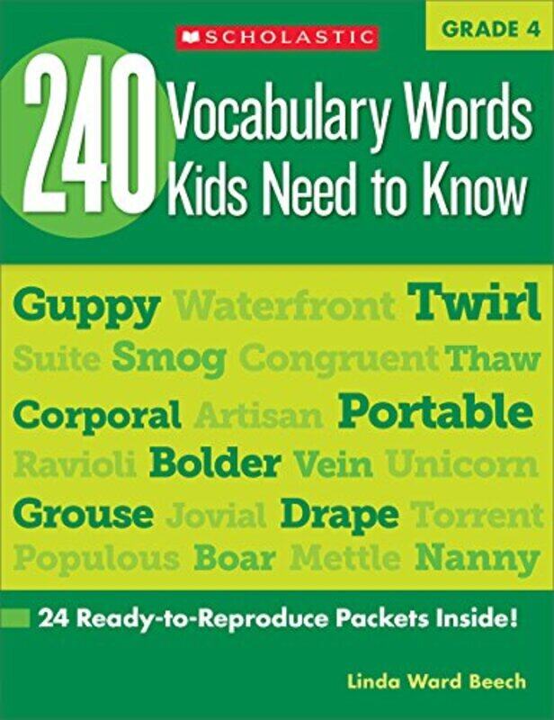 

240 Vocabulary Words Kids Need To Know Grade 4 By Linda Beech Paperback