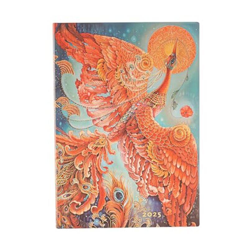 

Firebird (Birds of Happiness) Midi 12-month Day-at-a-time Softcover Flexi Dayplanner 2025 (Elastic Band Closure) by Paperblanks -Paperback