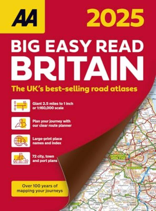 AA Big Easy Read Atlas Britain 2025 -Paperback