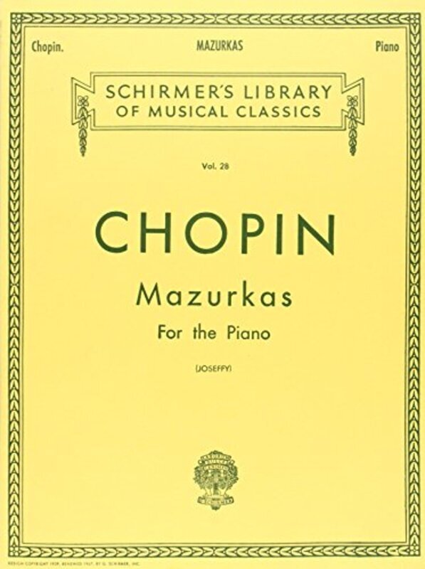 

Mazurkas By Chopin, Frederic - Joseffy, Rafael - Paperback