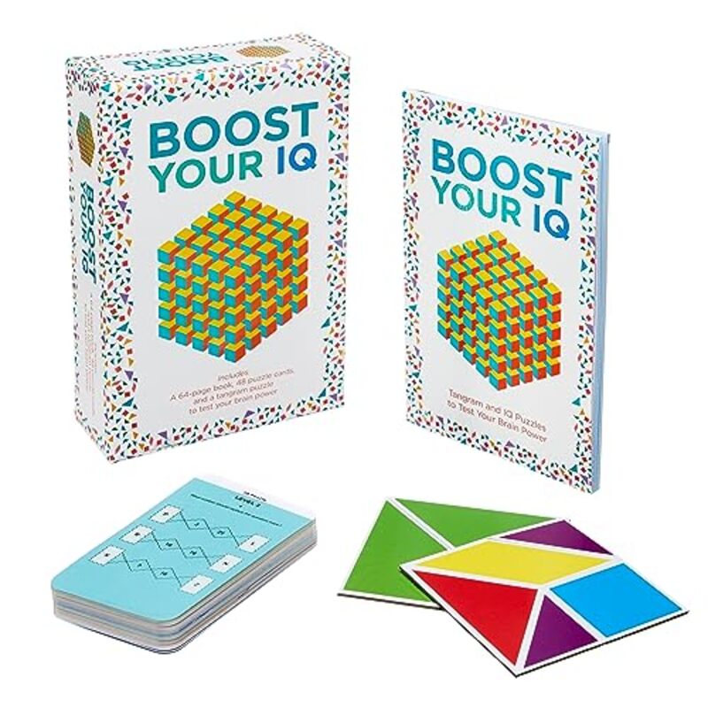 Boost Your IQ Includes 64page Puzzle Book 48 Cards and a PressOut Tangram Puzzle to Test Your Br by Saunders, Eric Paperback