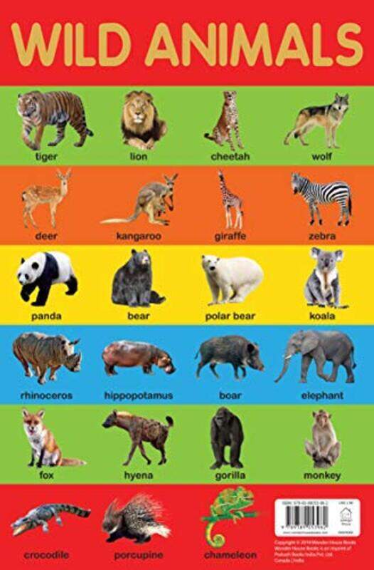 

Wild Animals Chart - Early Learning Educational Chart For Kids: Perfect For Homeschooling, Kindergar