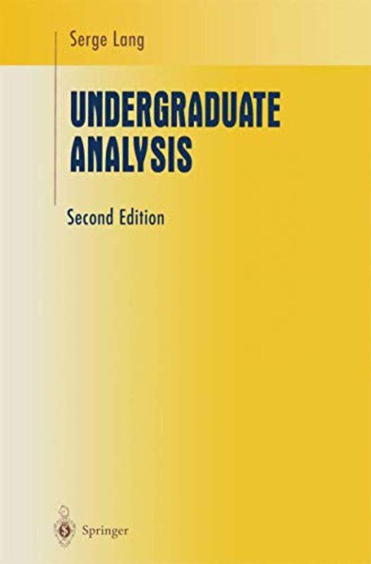 

Undergraduate Analysis by Serge Lang-Hardcover
