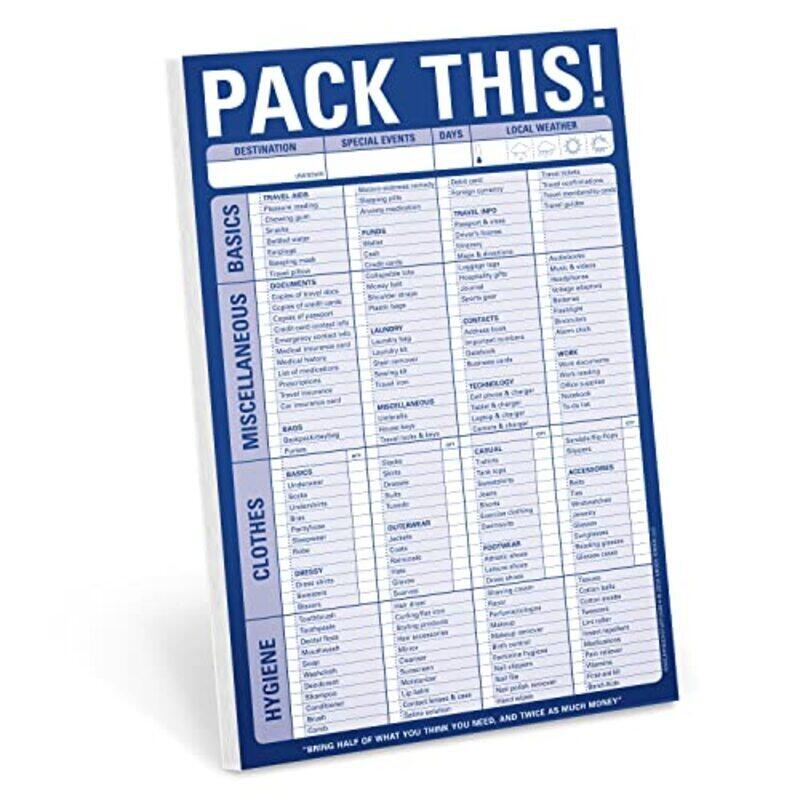 

Knock Knock Pack This! Pad,Paperback by Knock Knock